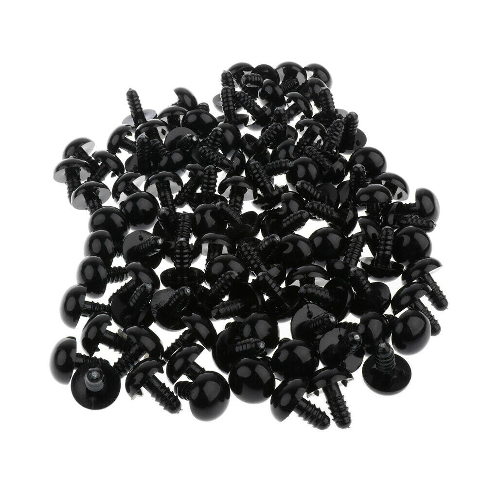 200 pieces 12mm 15mm black safety eyes with PLASTIC BACK for