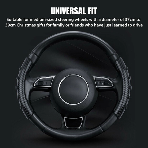 2X Car Steering Wheel Booster Non-Slip Cover Carbon Fiber Universal Accessories