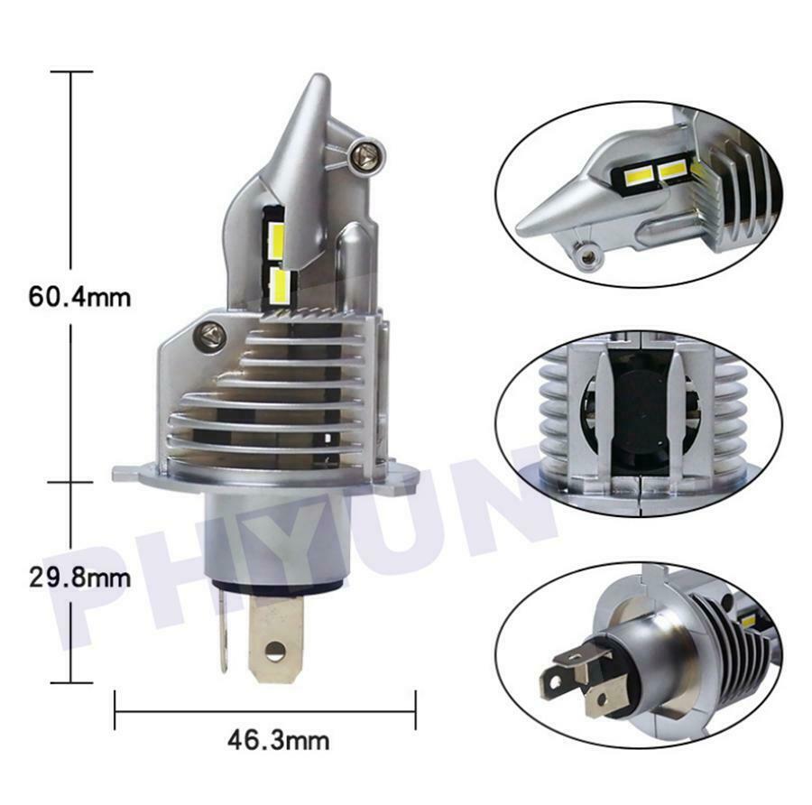 Motorcycle 35W H4 9003 HB2 LED Headlight Bulb 6000LM 6500K Hi/Lo Beam Light Lamp