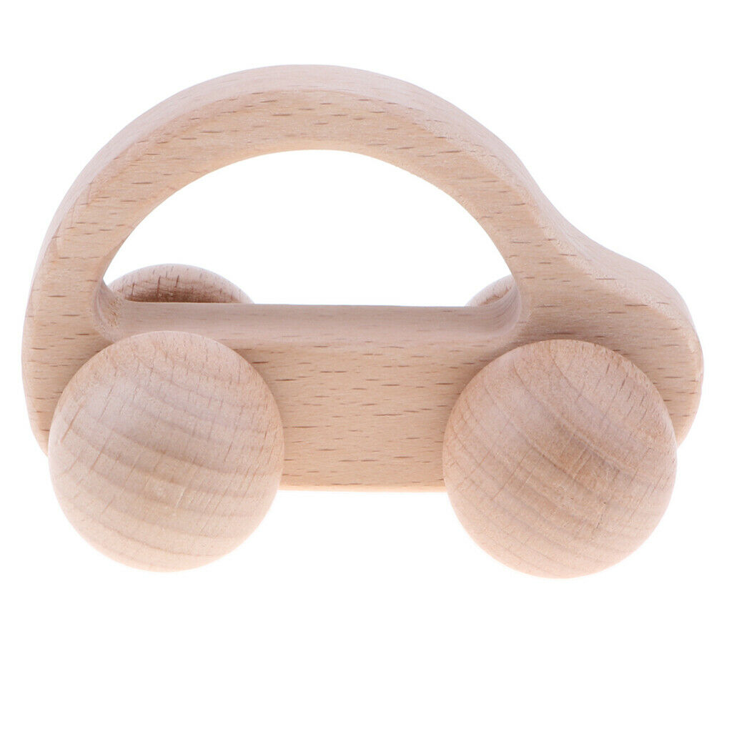 Natural Wooden Baby Rattle Early Educational Grasping & Teething Montessori