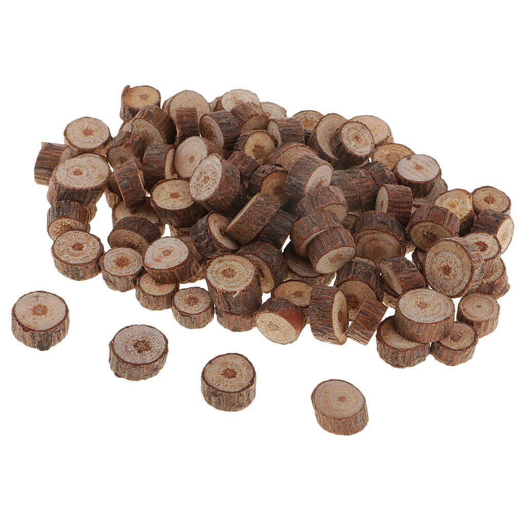 100pcs Wooden Wood Log Slices Discs Mini Decorative Rustic Wedding Supplies