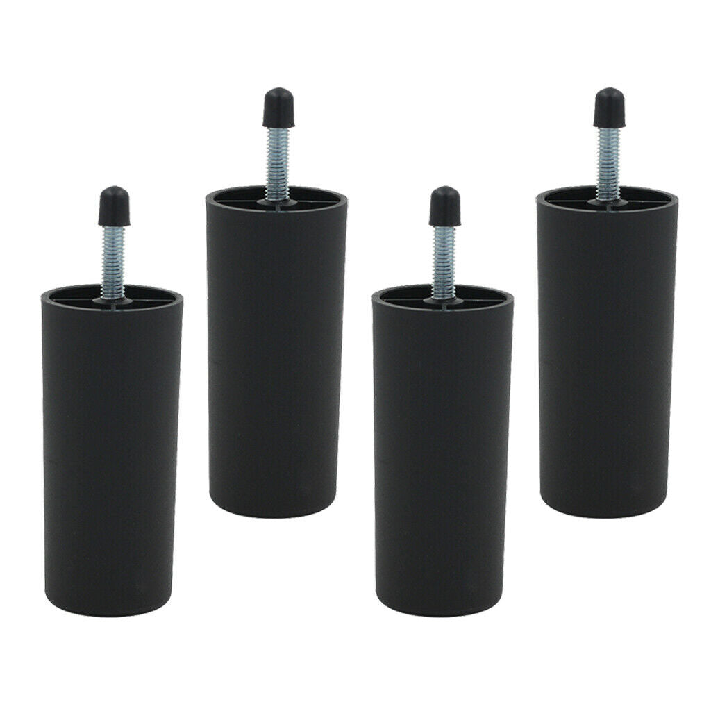 4x 4" Furniture Legs Round Replacement Sofa Legs for Bed Table 100mm