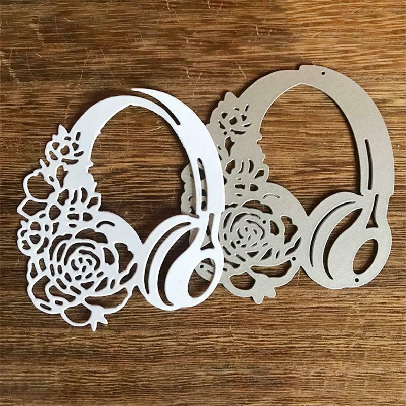 Headphone Flower Metal Cutting Dies Stencil DIY Scrapbooking Album Paper Card
