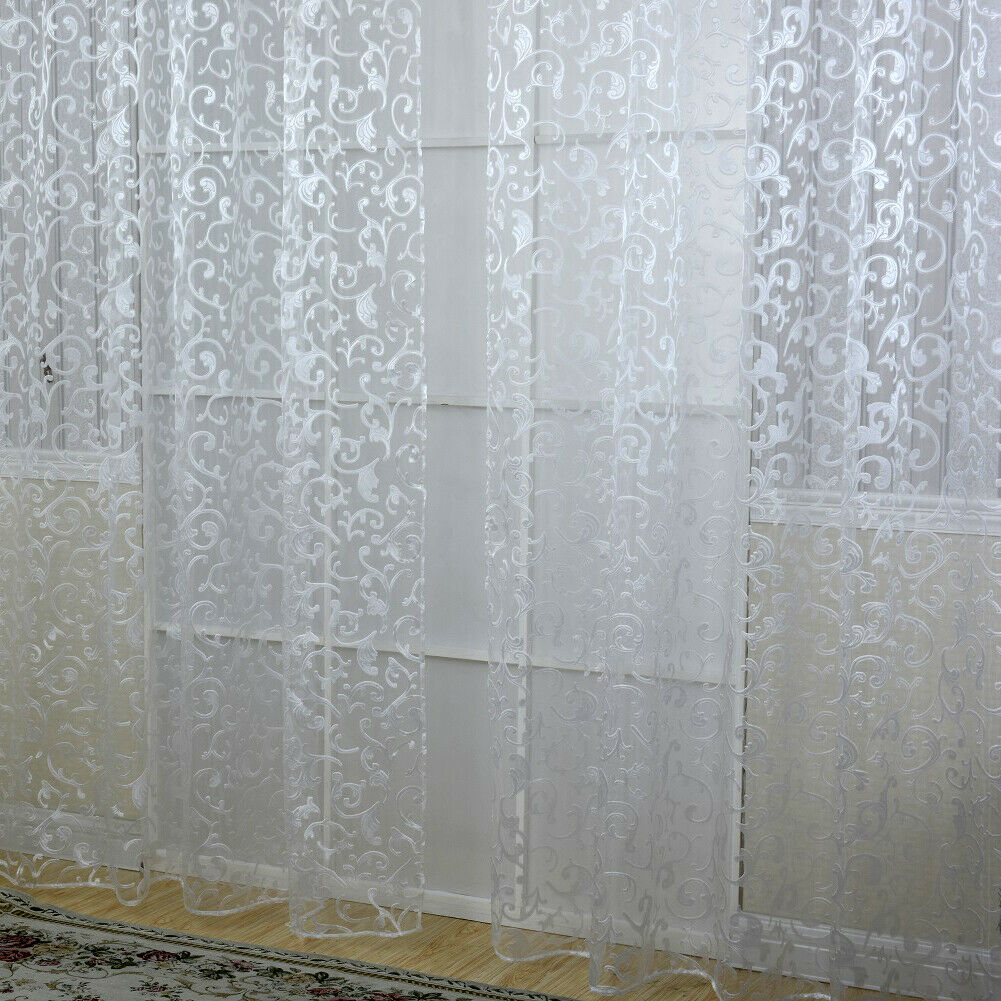 2x 100*200cm Modern Jacquard Window Treatment Curtain Door