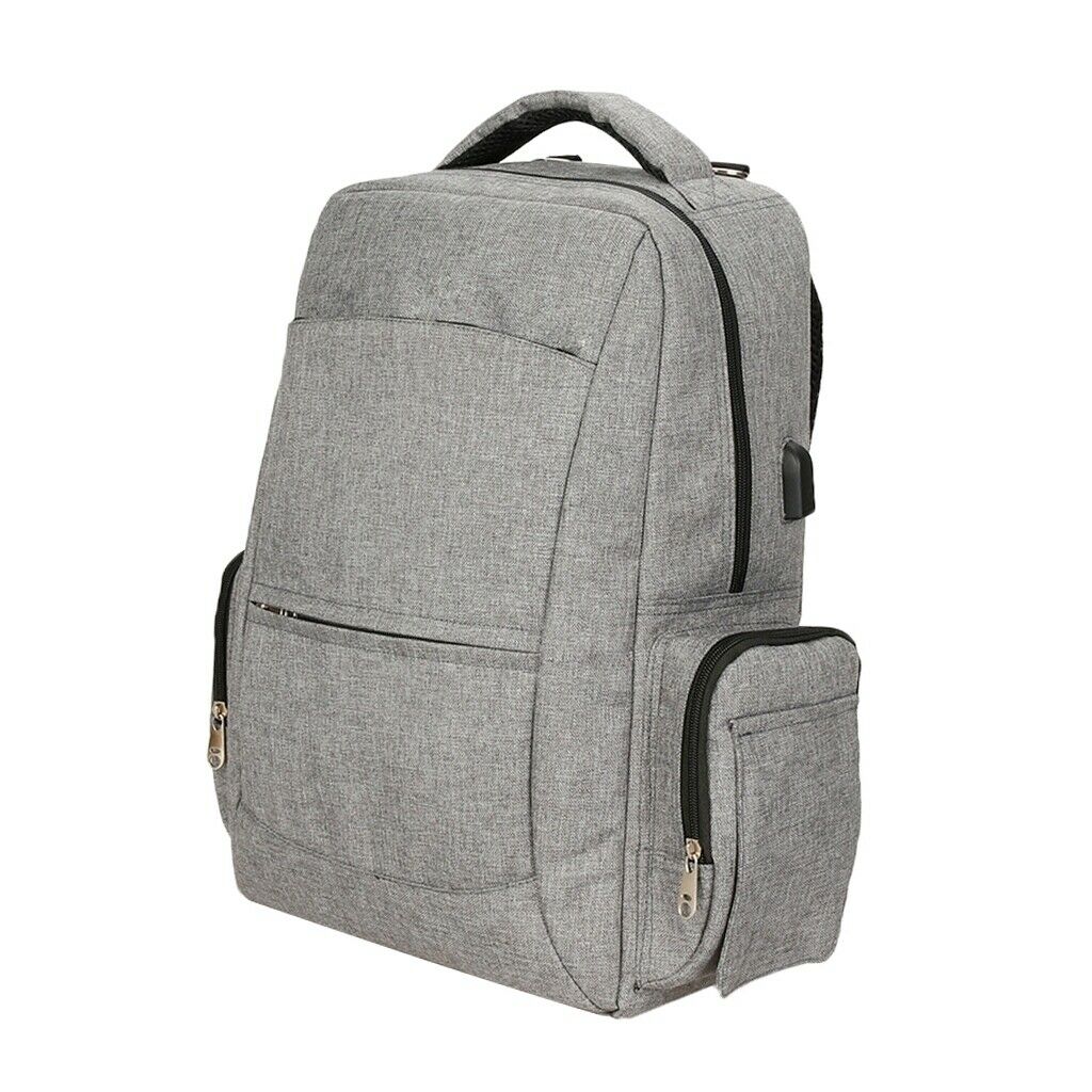 Large Capacity Business Travel Backpack Mummy Bag with USB Port Gray
