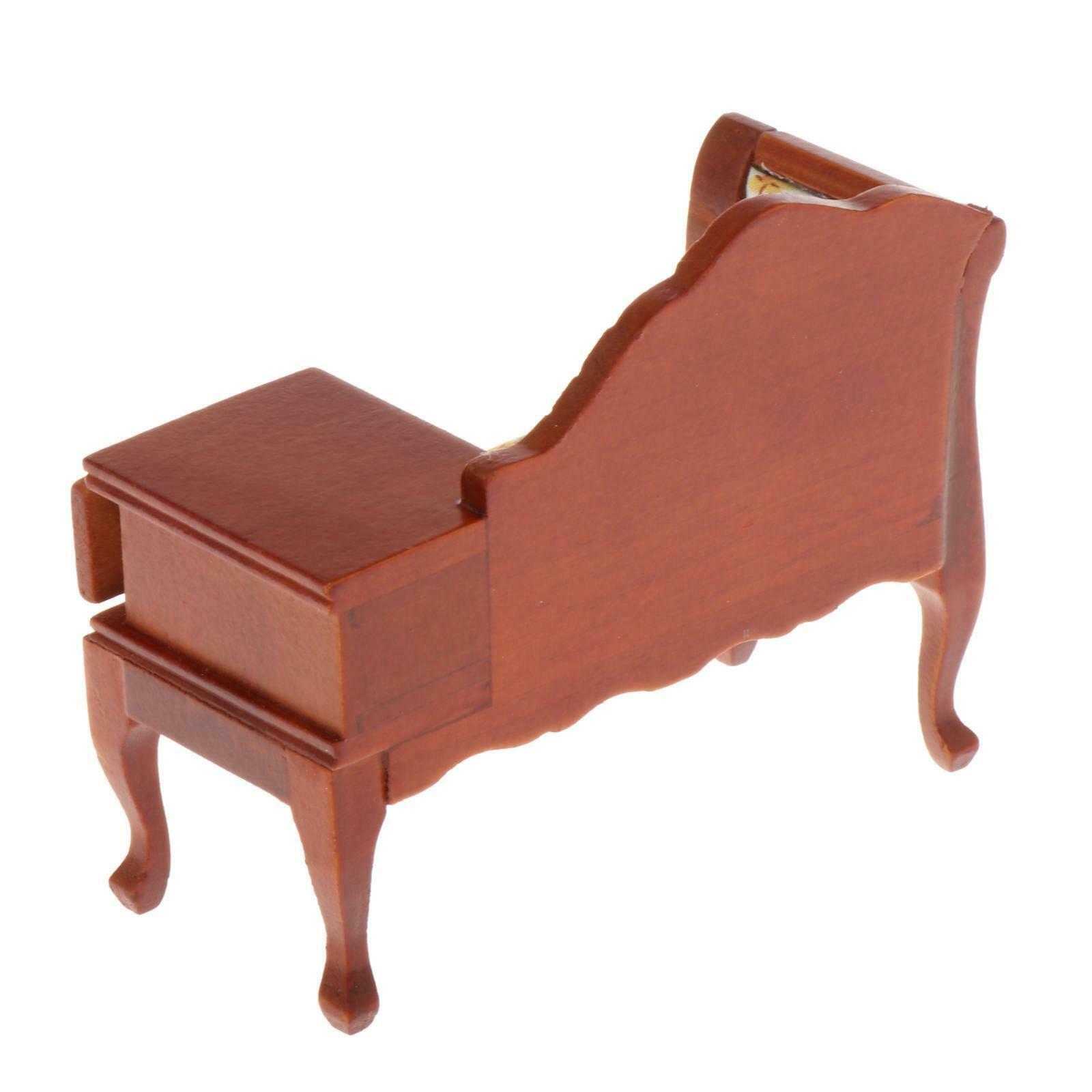 Puppenhaus Miniatur Möbel 1/12 Holz Sofa Lounge Couch Settee Mit Schublade.