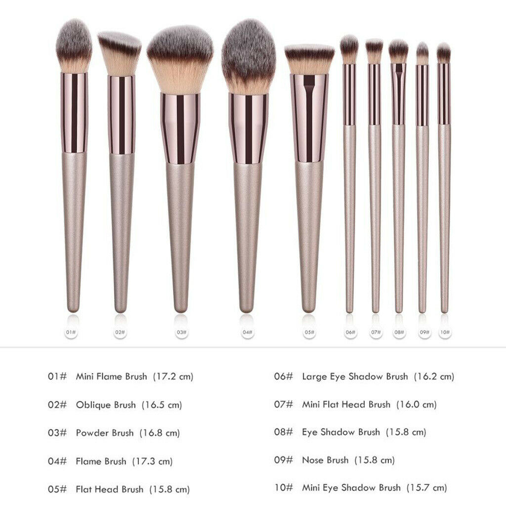 10 x Professional Makeup Brushes Set Eyeshadow Foundation Powder Beauty