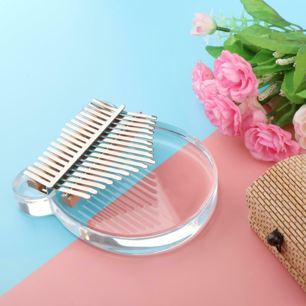17 Key Transparent Kalimba Thumb Piano Instrument + Case and Tune Hammer