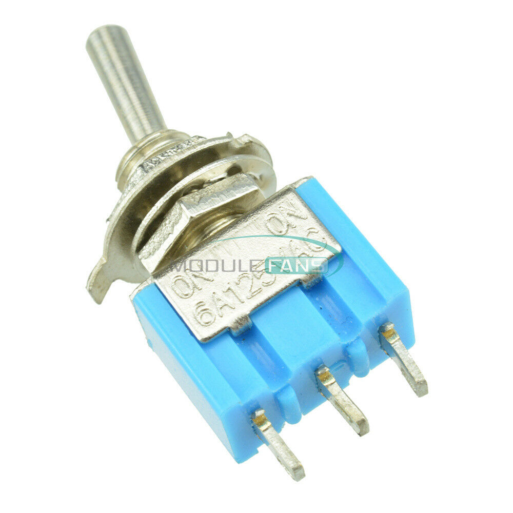2PCS Mini MTS-102 3-Pin SPDT ON-ON 6A 125VAC Toggle Switches