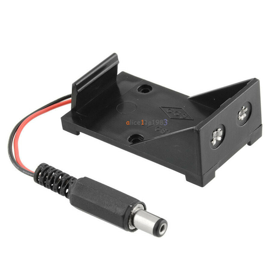 2PCS New 9V Battery Holder Box Case Wire Plug 5.5*2.1mm for Arduino UNO R3