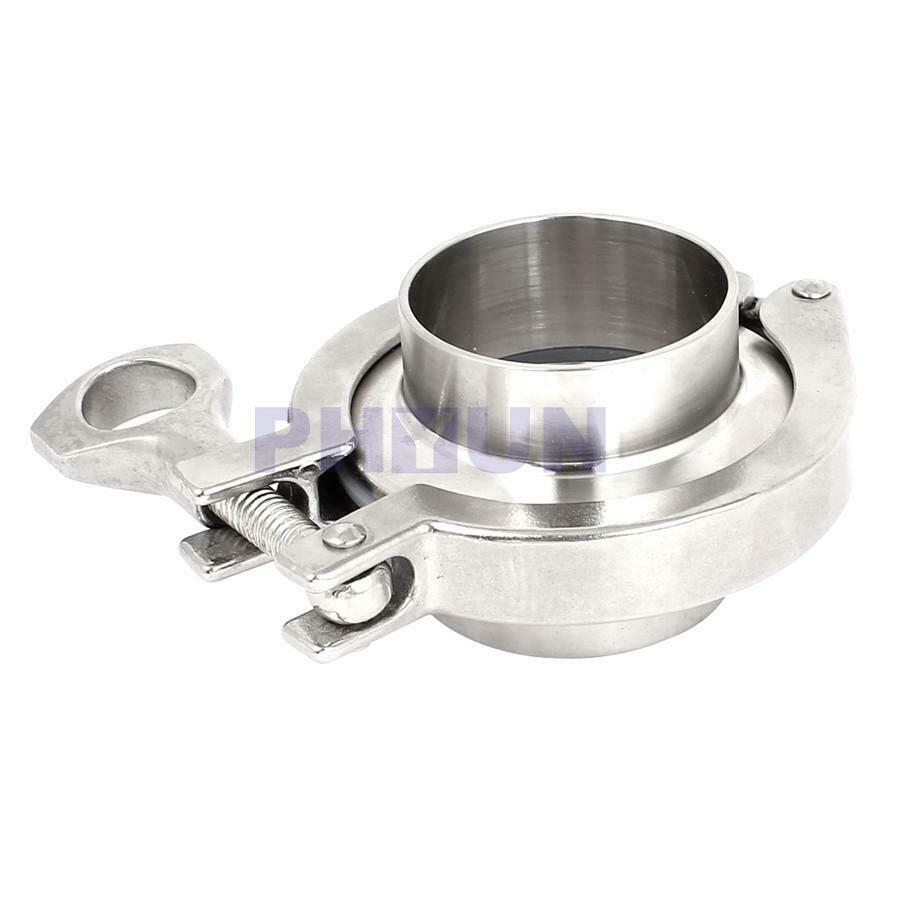 2" 51mm Stainless Steel Flange Pipe Weld Ferrule w/Tri Clamp PTFE Gasket Kit