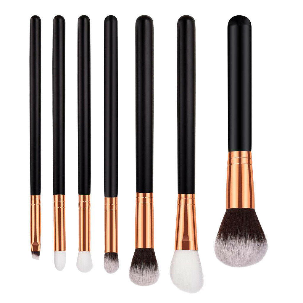 7 PCS Makeup Brushes Set Eyeshadow Cosmetics Eyebrow Blush Foundation Powder