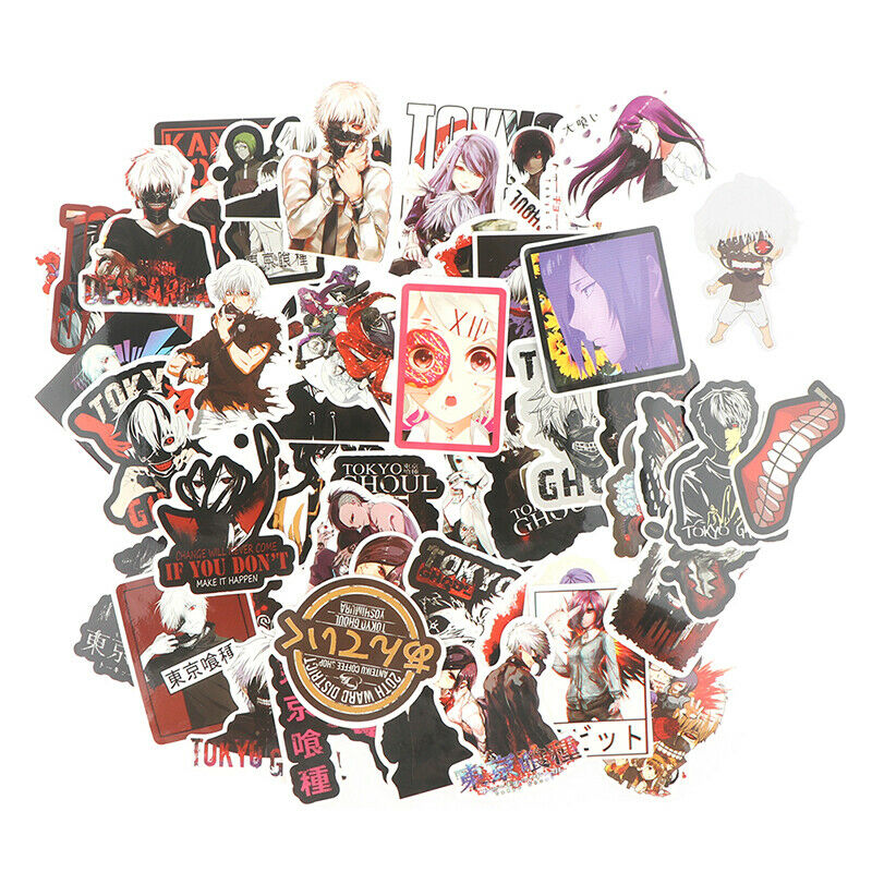 50Pcs Tokyo Ghoul Anime Stickers Waterproof Not Repeating Skateboard SticDEAU