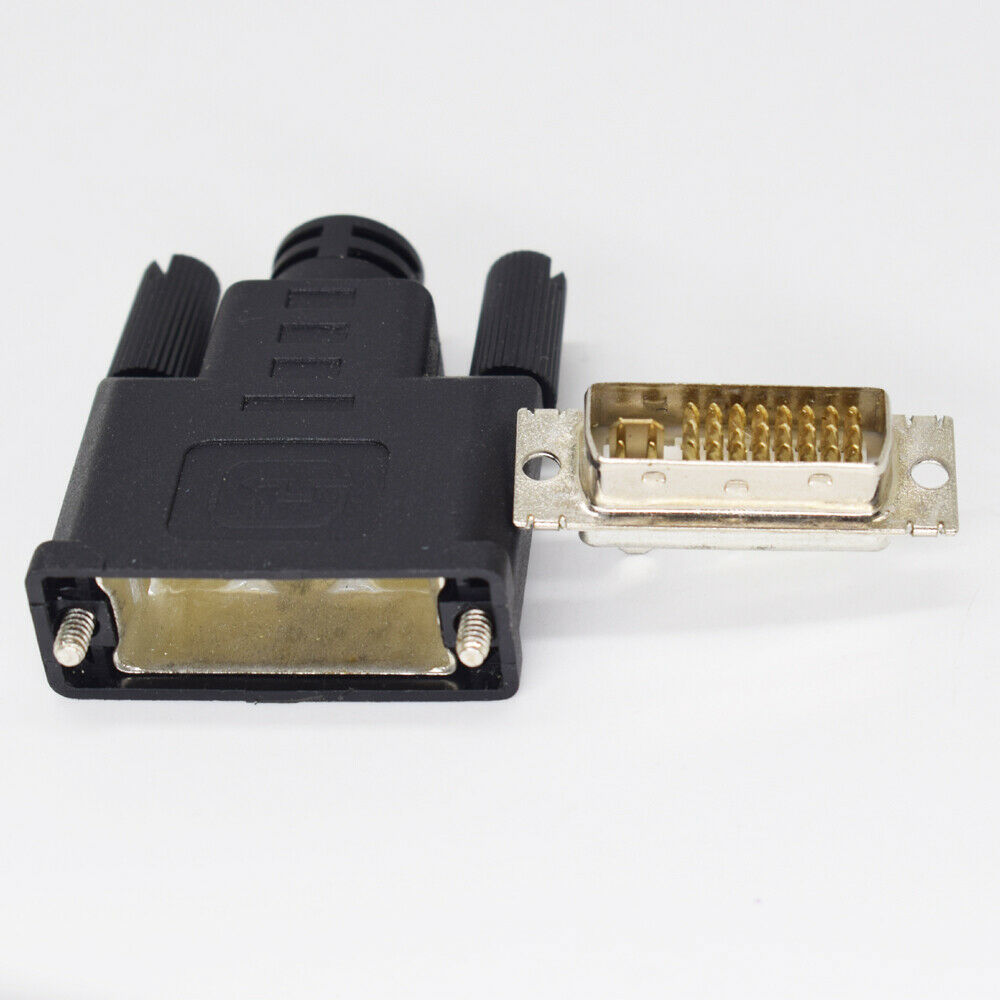 1pc DVI 24+5 Plug DVI-D 24+5 Pin Male Solder Type Adapter Connector Black