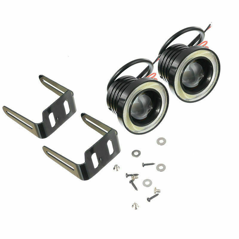 2.5" 64mm Car White LED COB Halo Angel Eye Halo Ring Fog Light Projector Lamp