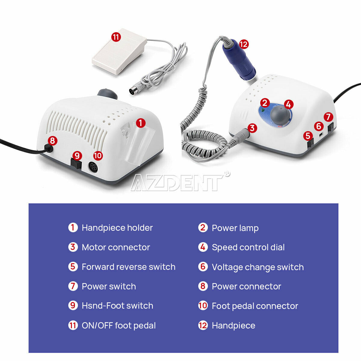 Dental Lab Strong 210/105L Micro Motor 45000rpm High Speed Polishing Handpiece