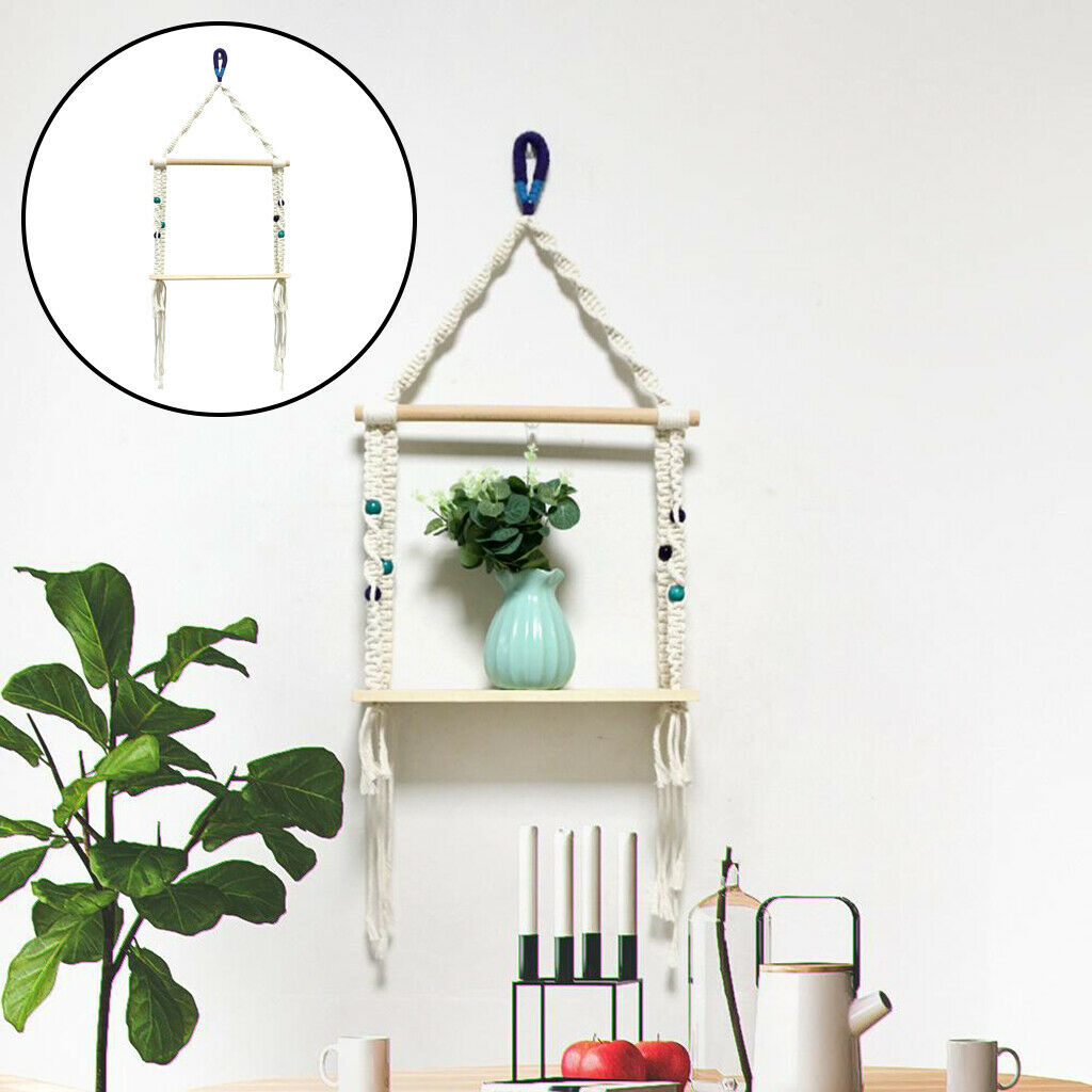 Bohemian Tapestry Shelf Wall Hanging Floating Rack Backdrop Decoration Craft