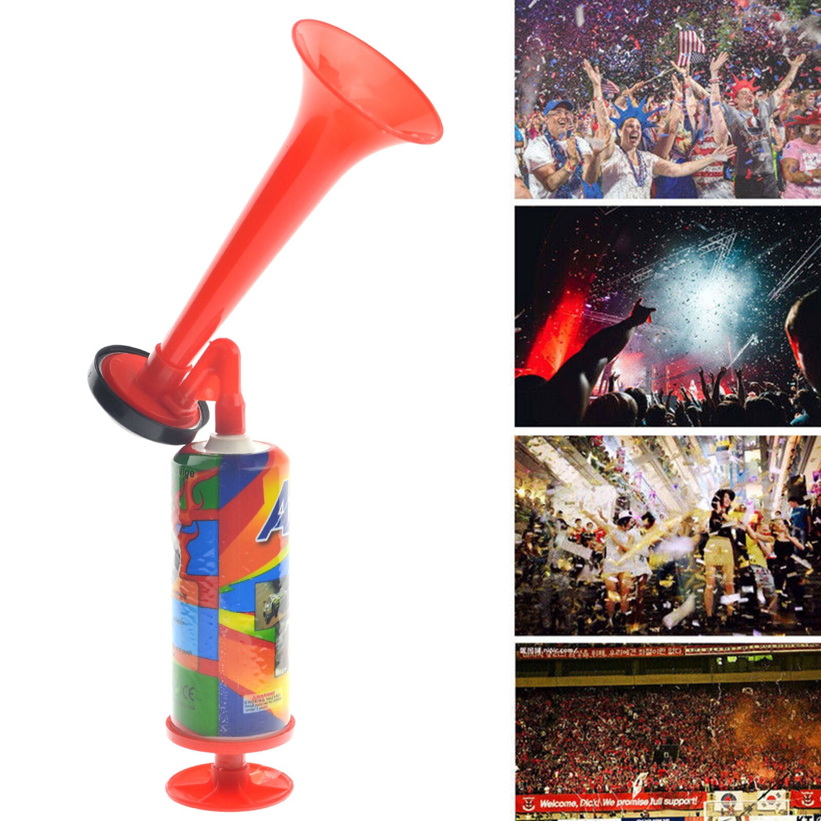 Air Horn Hand Held Pump Loud Blast Sporting Event Boating Bear Safety Cheering