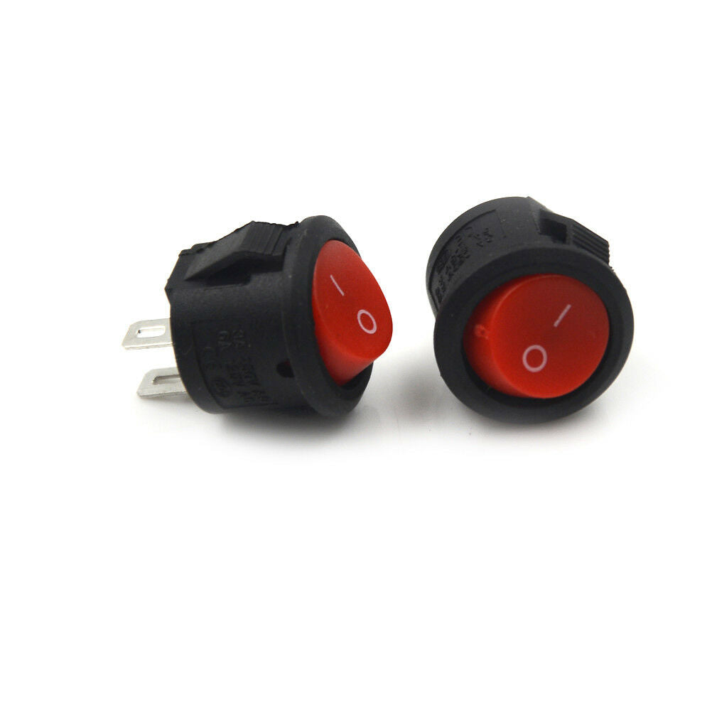 10x 16mm Round Boat Rocker SwitchesMini 2 PinON-OFF Rocker Switches 3A/250V B Tt