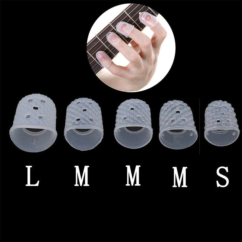 5pcs Finger Cover Anti-slip Hands Relief Pain Gloves for Ukulele Electric Aco Kt