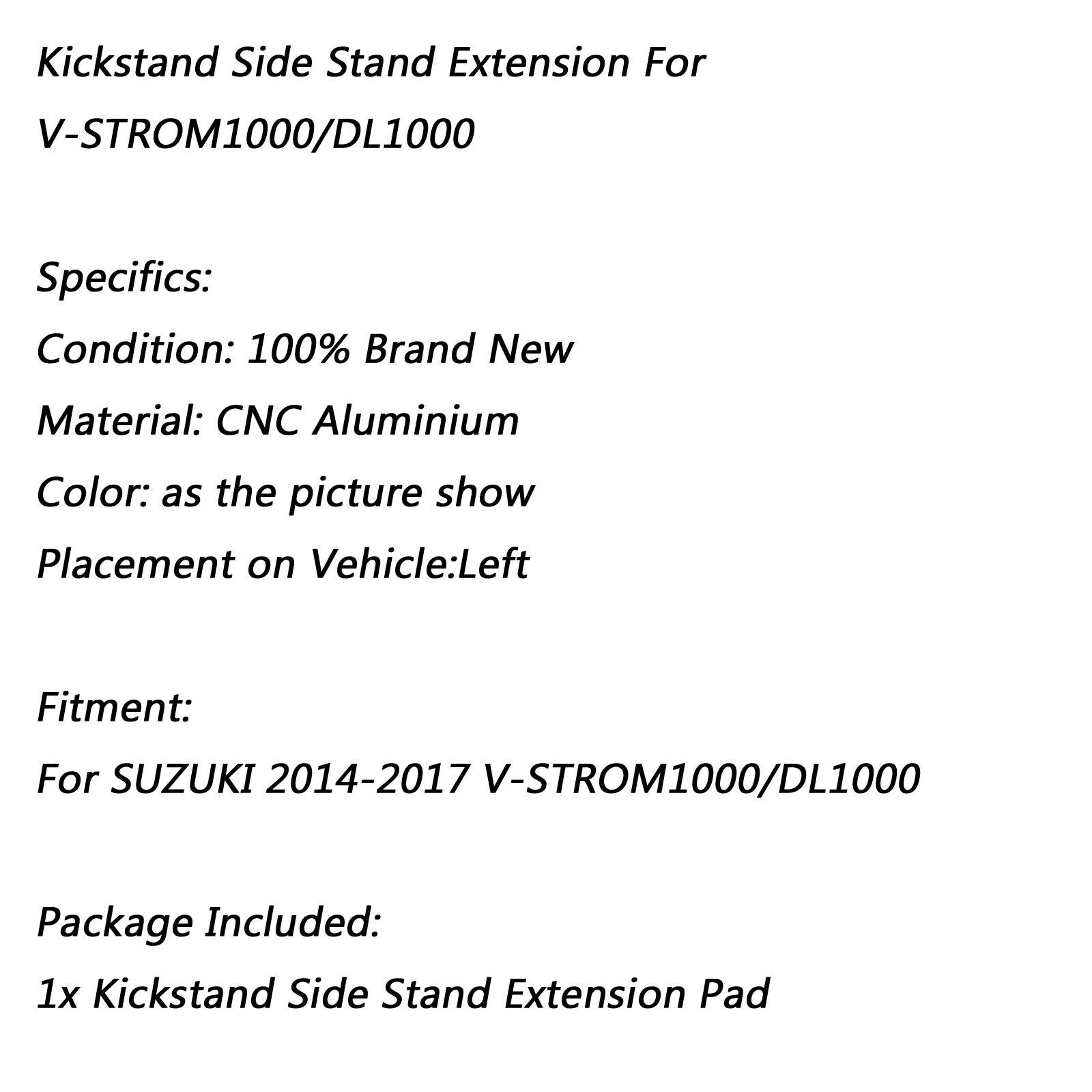 Sidestand Plate Kickstand Extension Pad For SUZUKI V-STROM1000/DL1000 14-17