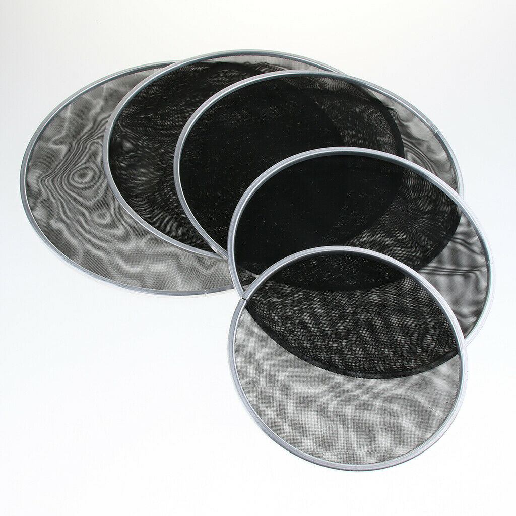 4X 1 Piece Bass Drum Head Double Layer Silent Mute Drum Skin Black 8inch