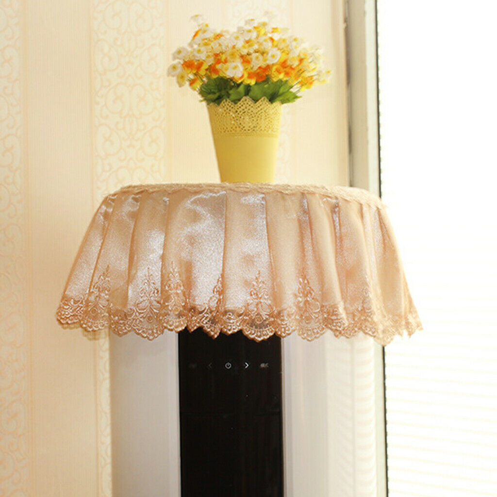European Round Cabinet Hood Dust Cover Embroidered Dustproof Ornament Blue