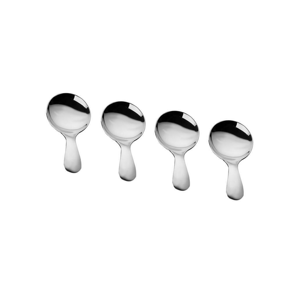 4pc Ice Ceram Spoon Small Stainless Steel Short Coffee Tea Cutlery Set Sugar