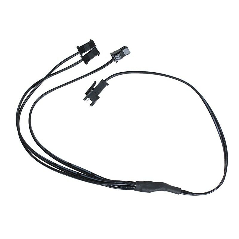 Standard 2 Pin Connector EL Wire Neon Strip Light 3 Way Splitter Cable Black ZB7