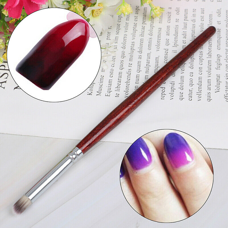 Nail Art UV Gel Brush Wood Handle Angle Manicure Gradient Dizzy Dye Pen.E g Ad