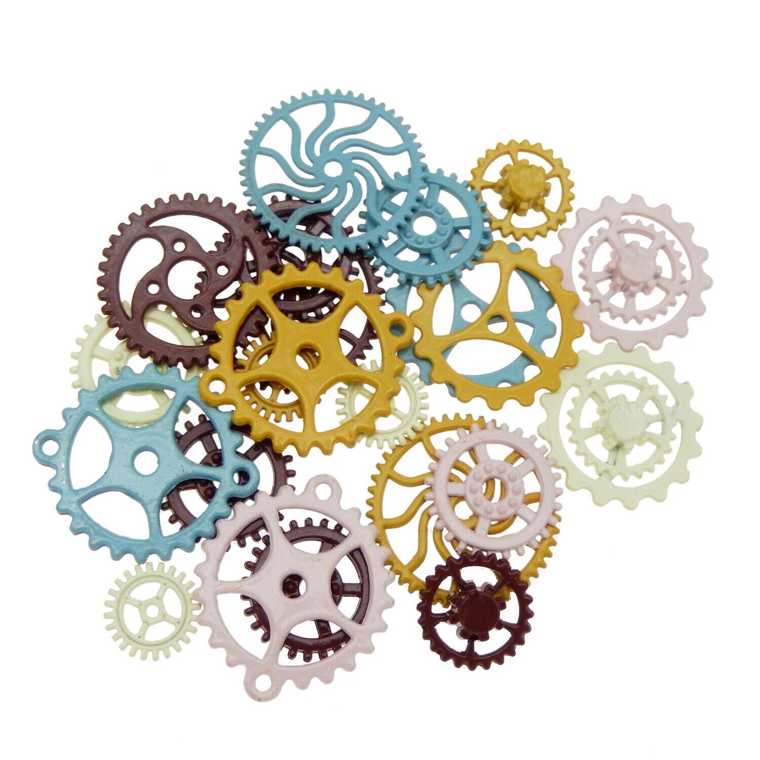 20pcs 10-30mm Assorted Gear Wheel Alloy Pendant Charms Jewelry DIY Accessories