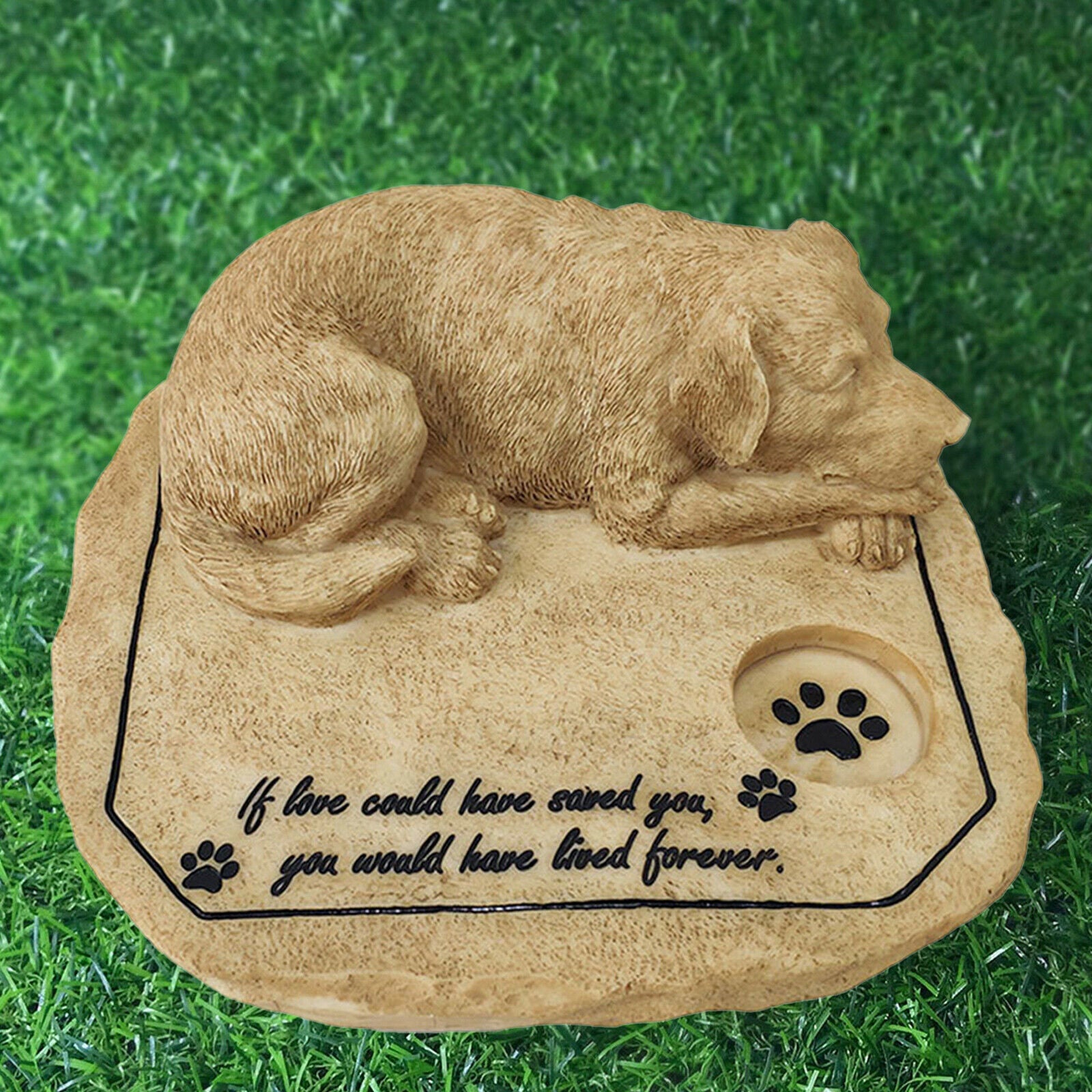 Dog Memorial Stone Weatherproof Pet Grave Marker Lawn Tombstone Gravestone