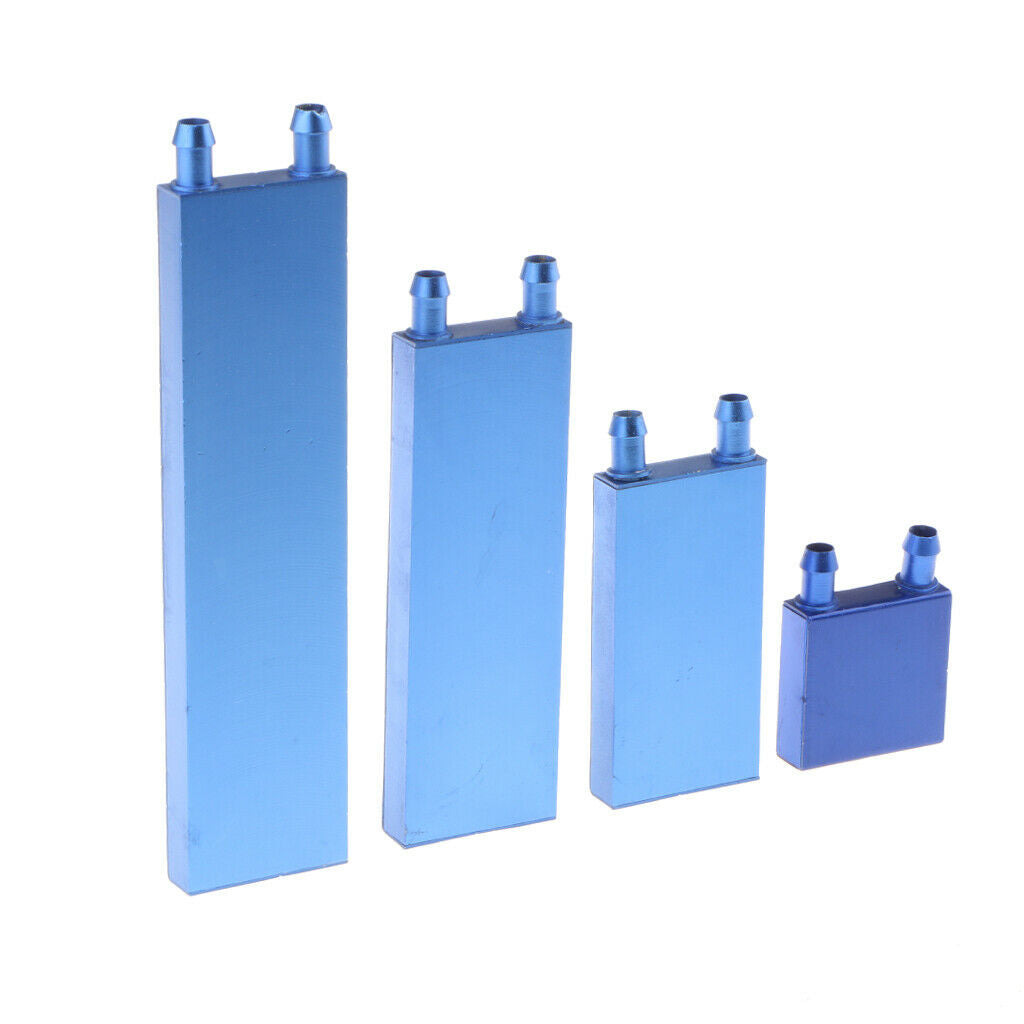 2Pieces Aluminum Water Cooling Blocks for Cpu Heatsink Cooler 40x160mm -Blue