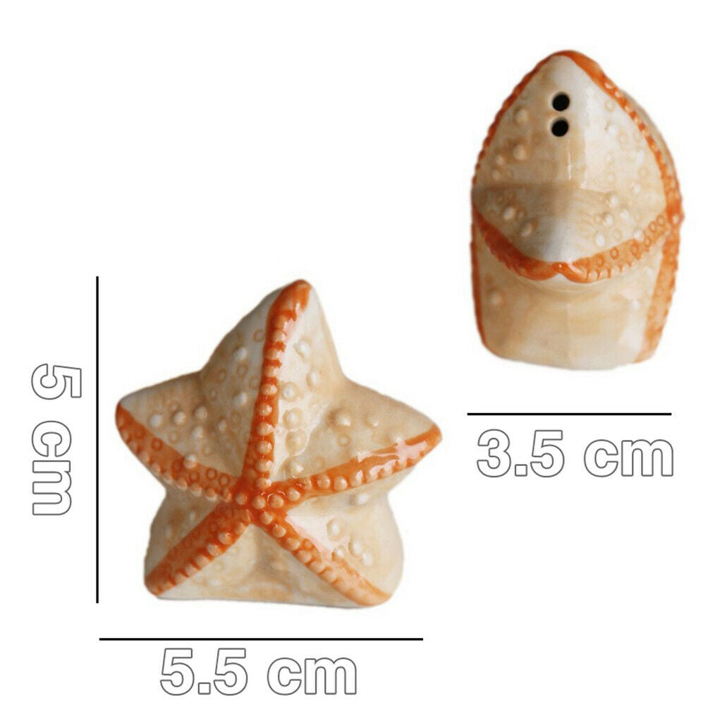 Starfish Ceramic Salt Shaker - Sea Ocean Style Salt and Pepper Shaker Cruet
