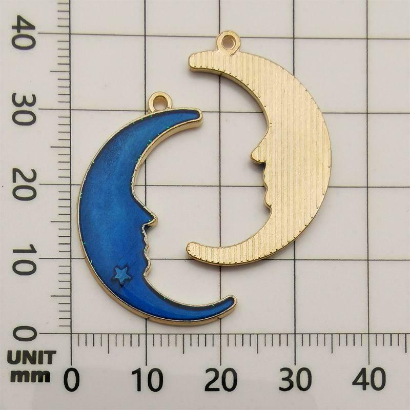 24 Pcs/pack DIY Jewelry Accessories Drop Oil Alloy Small Pendant Bracelet Moon