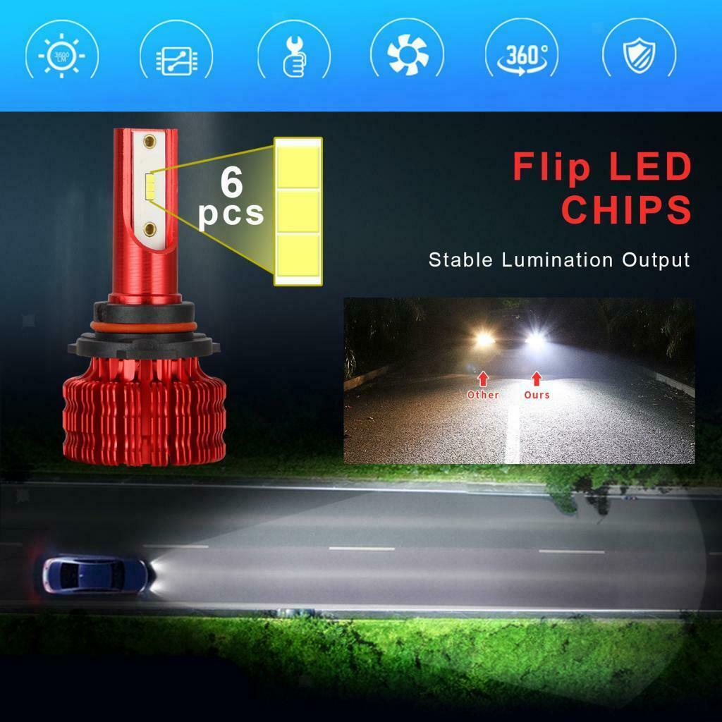 1 Pair Super Bright Auto Truck CSP Chip LED Headlight Bulbs 9005 360 Degree