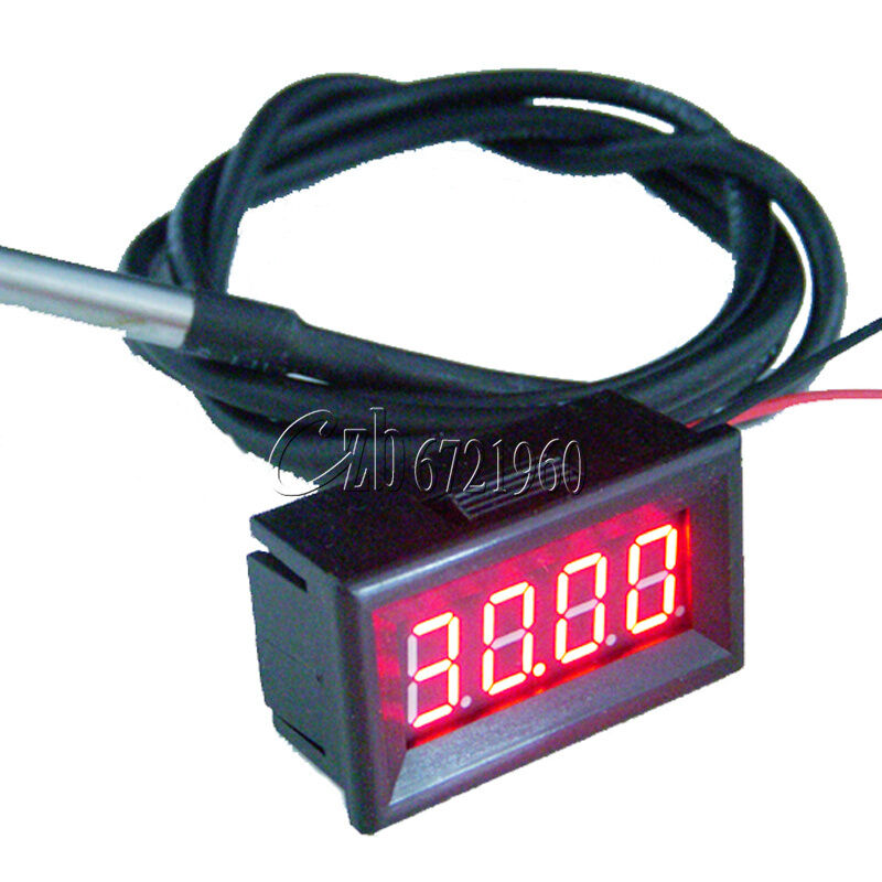 0.36" RED LED Digital Car Thermometer Temperature Meter -55~125°C DS18B20 Sensor