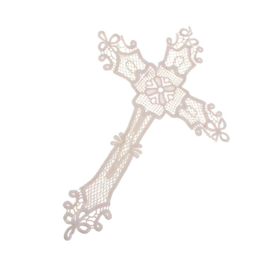 Corss Shape Embroidery Patch Applique DIY Clothing Wedding Dress Bag Decor