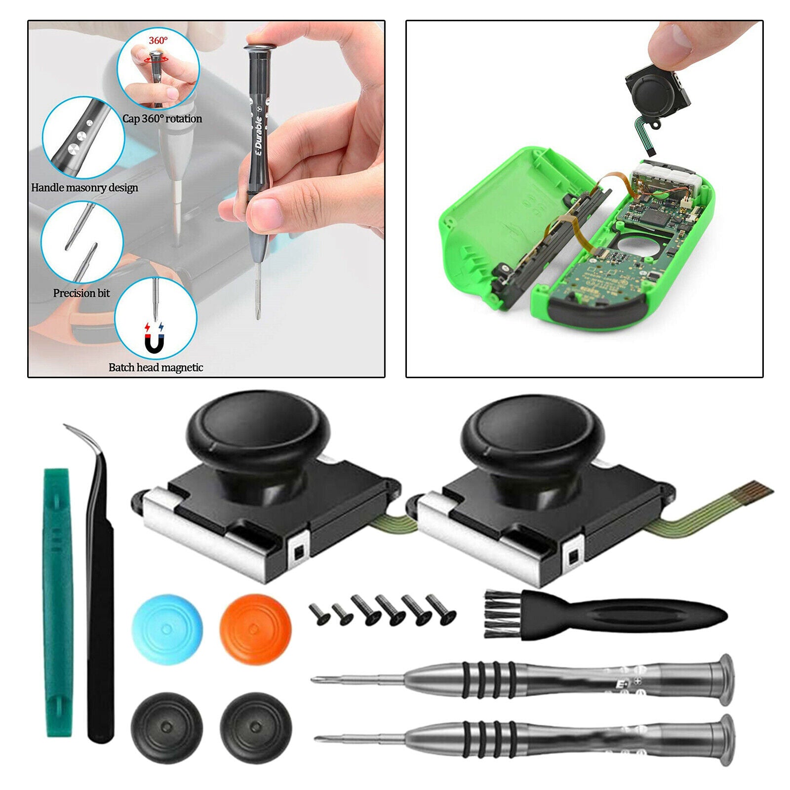 17x Joystick Replacement Thumbstick Repair Kit for Nintendo Switch Joy-Con