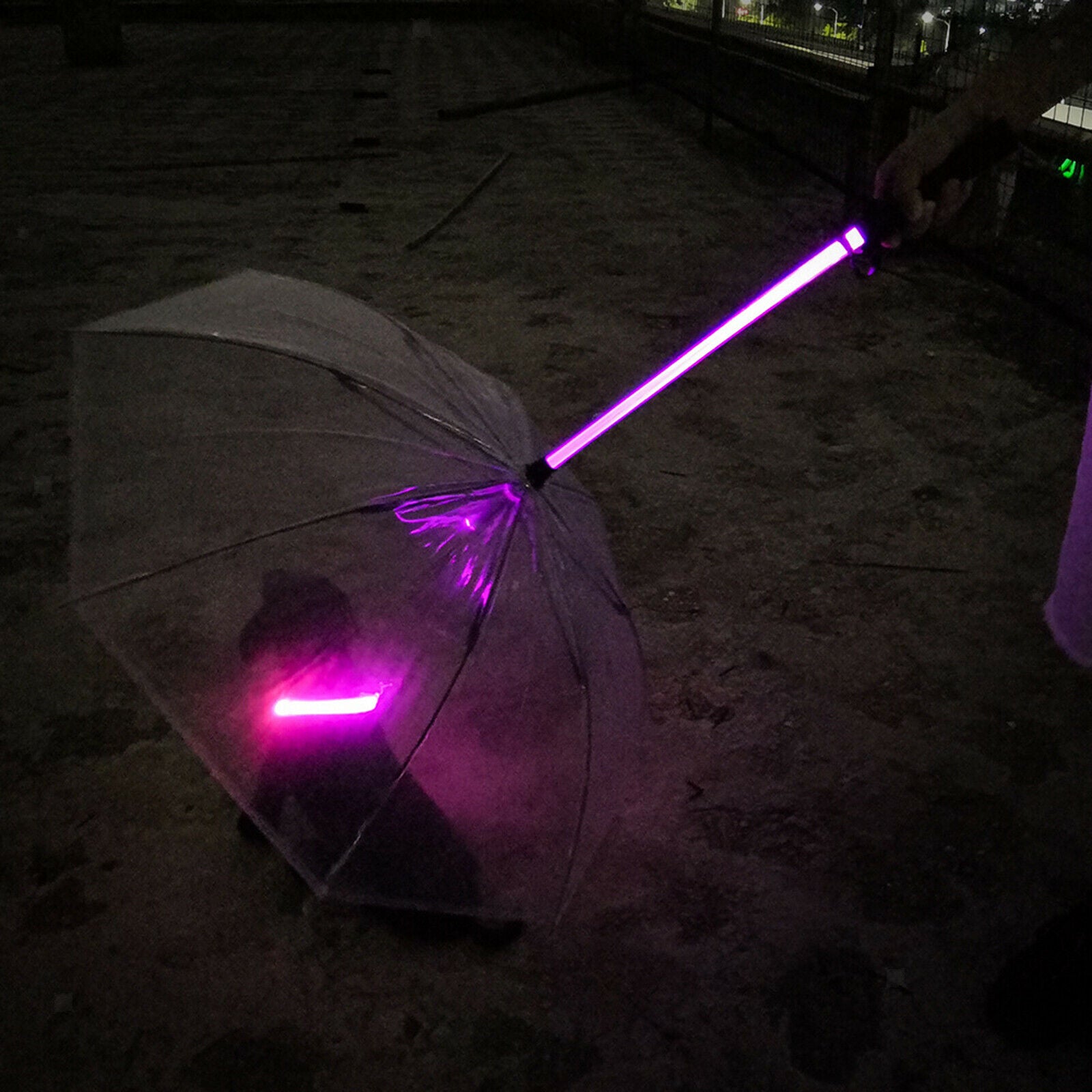 Dog Umbrella Leash Rainproof Doggy Umbrella Leash Supplies with Flashlight