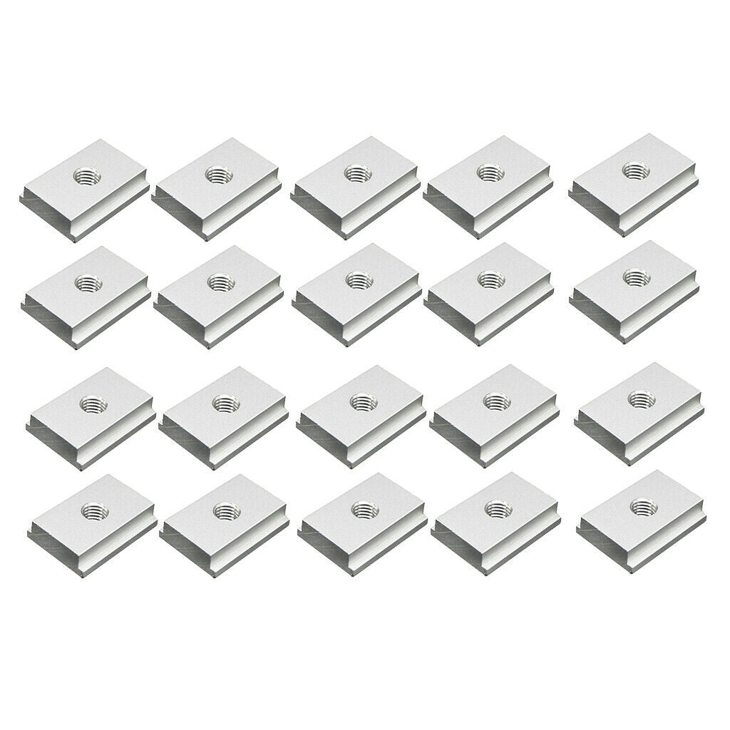 20Pcs M8# T-Slider for T-slot for Various Woodworking Jigs Aluminum Alloy