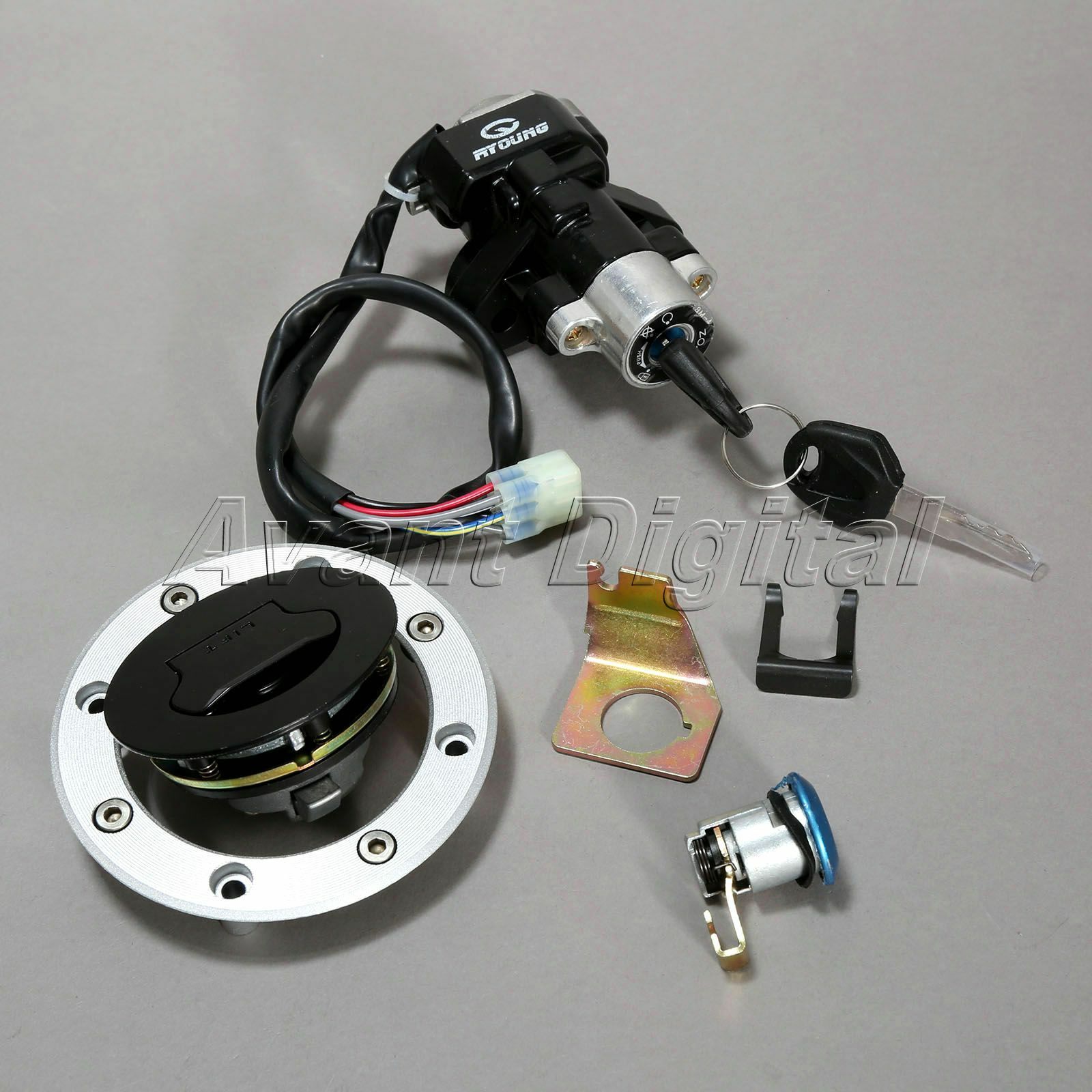 Ignition Switch Fuel Gas Cap Cover Seat Lock Key Set for Suzuki SV650 1999-2002