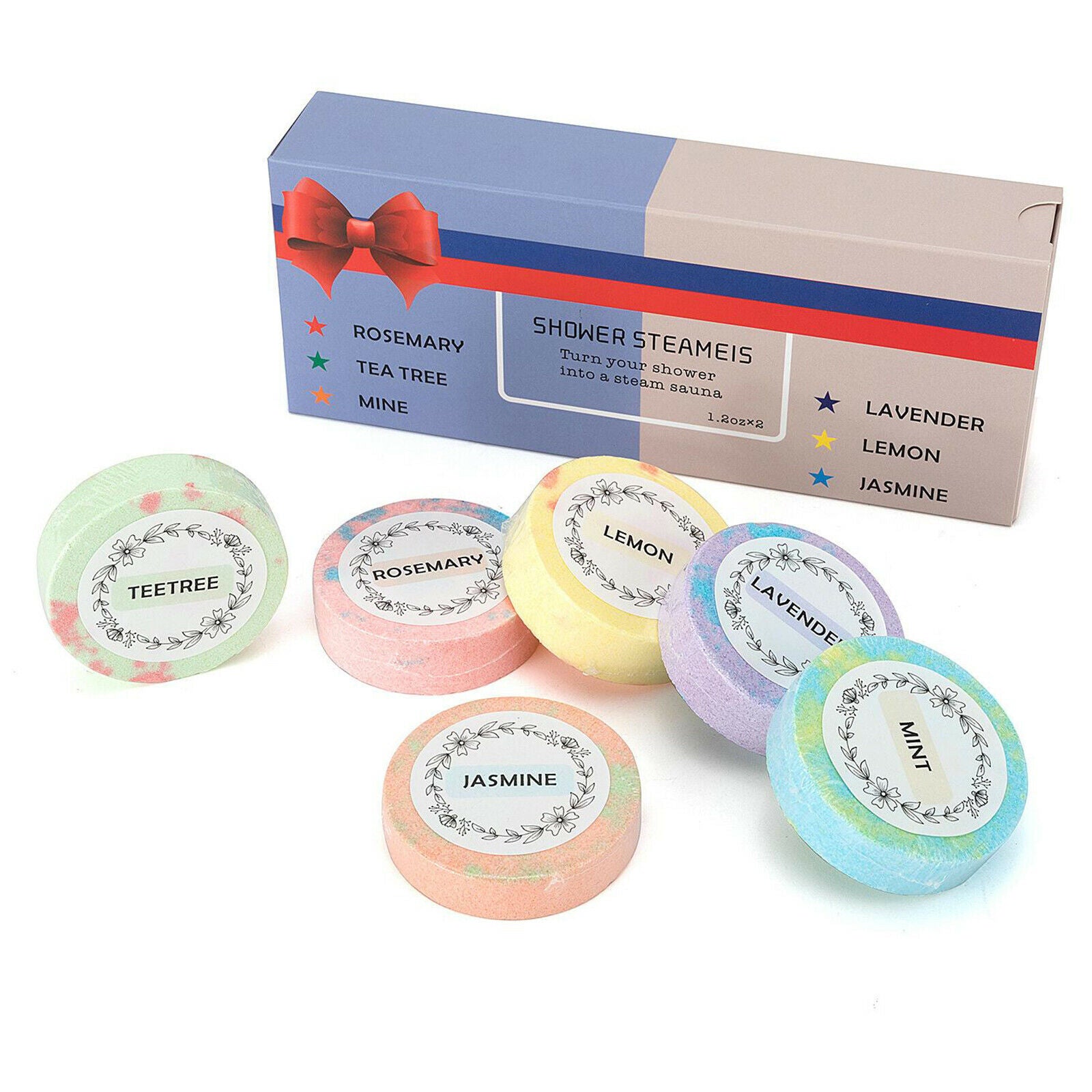 6pcs Bath Bombs Tablets Aromatherapy Wedding Shower Steamers For Women