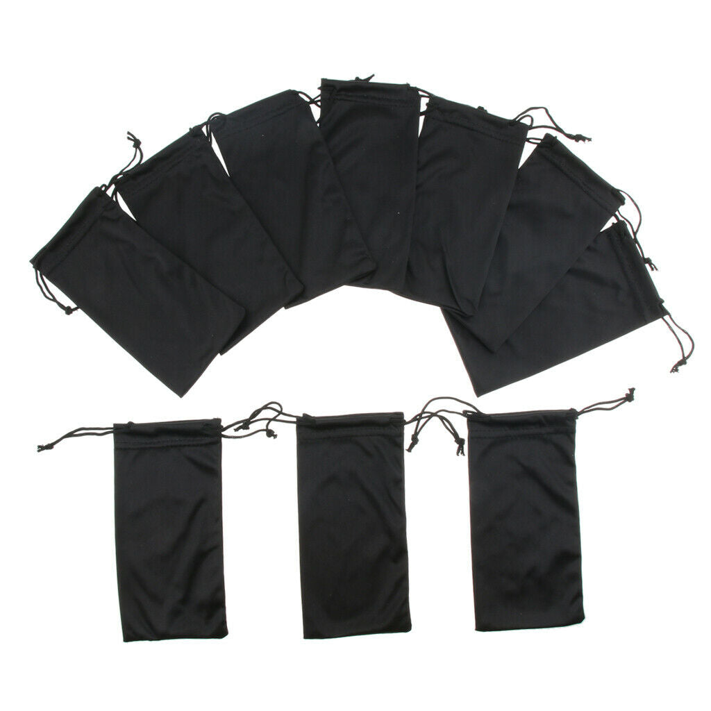 Lots 30Sets Black Drawstring Pouch Eyeglasses Glasses Mp3 Storage Bag Case