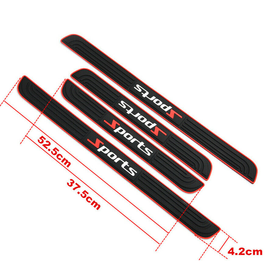 5Pcs Door Scratch-Resistant Sill Cover Nade Black Rubber For Easy Installation