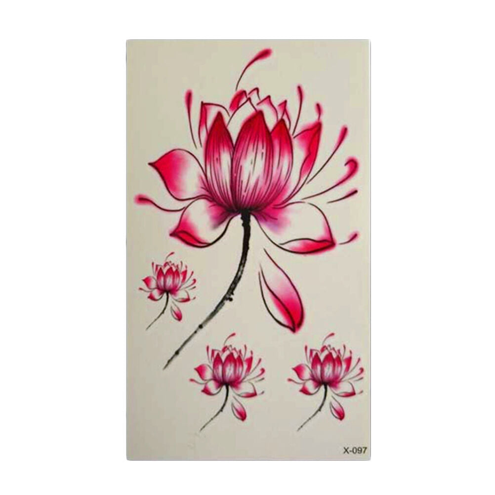 Waterproof Lotus Flower Tattoo Stickers Floral Pattern  Temporary Body Ar.l8