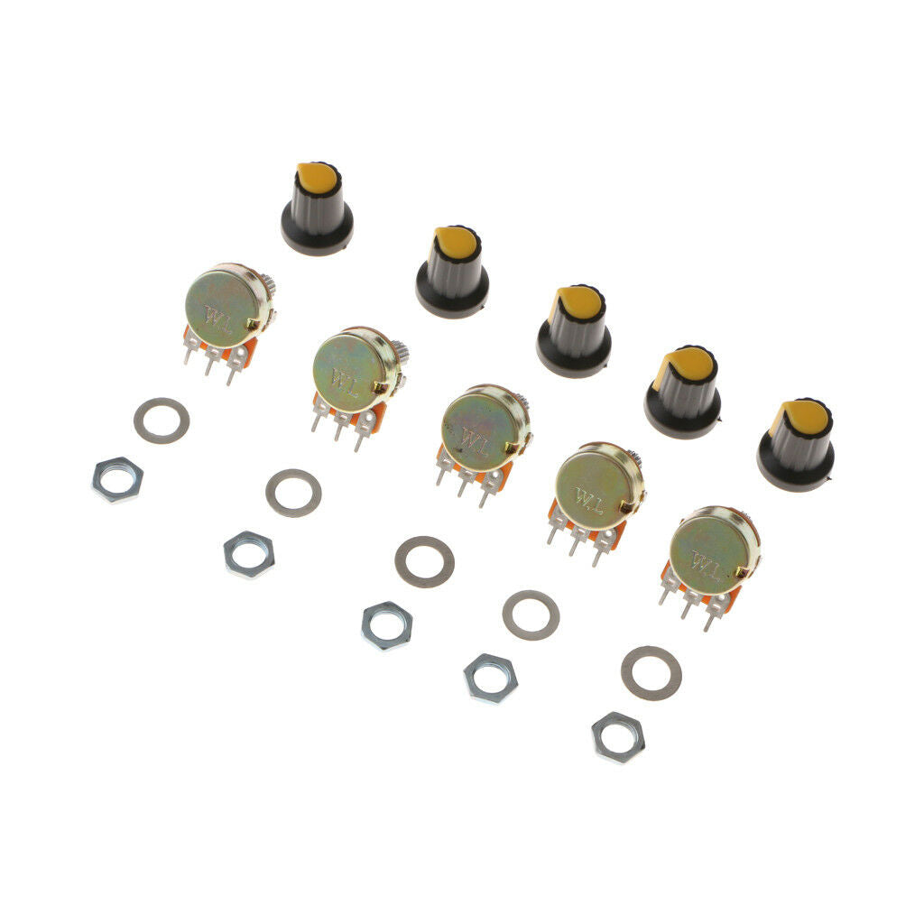 5Pcs 10K OHM Linear Taper Rotary Potentiometer Pot Top Adjustment