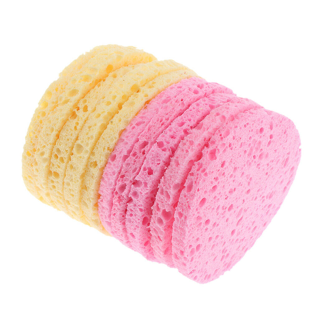10x Smooth Facial Sponges for Face Cleaning, Loofah Exfoliation of Dead Skin,