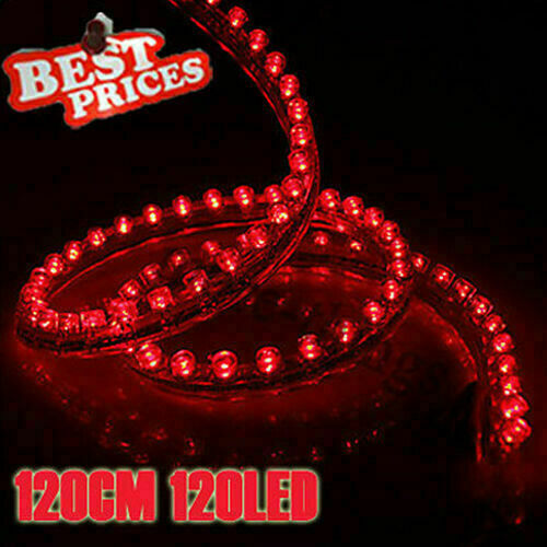 120 LED Bulb Flexible Strip Line Car Light PVC New 12V Red