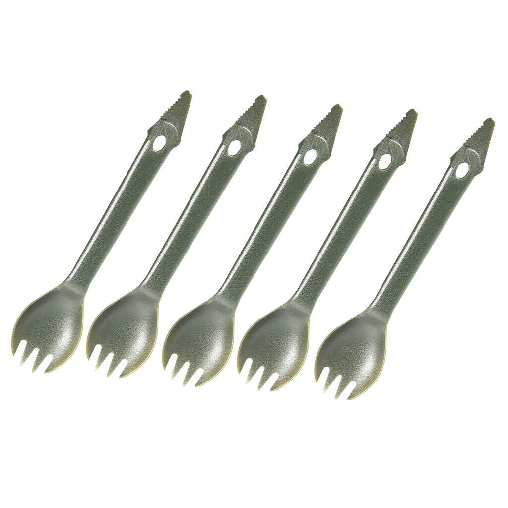 5 Pieces   Fork, Plastic BPA Free Spoon Spork Combo for Camping Picnic